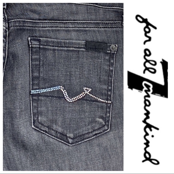 💕SALE💕 7 for all Mankind Gray Straight Leg Jeans - Picture 4 of 8